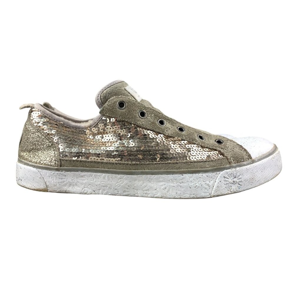 UGG Women's Size 8 Laela Sparkles Gold Closed Toe Slip On Low Top Shoes Sneakers